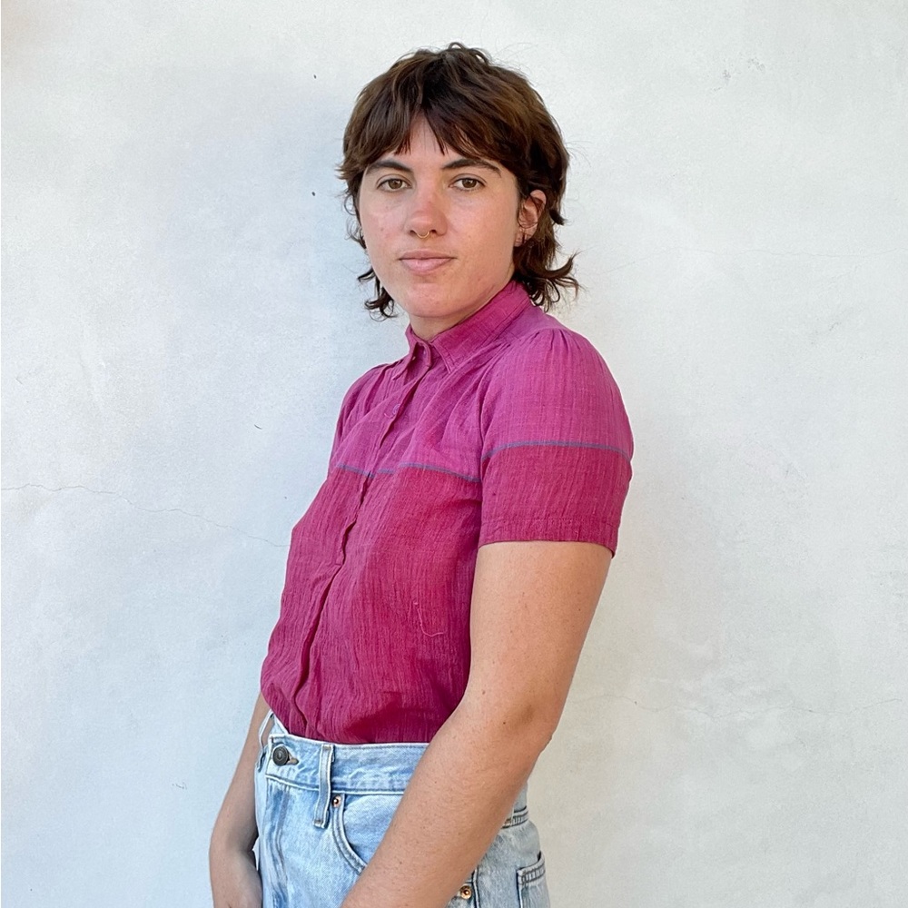 Pink Color Block button up - Picture 4 of 7